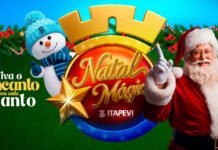 🎄 Natal Mágico em Itapevi: Programação completa com parada, rua de Natal e casa de 10 metros Parada de Natal em Itapevi com carros alegóricos e alunos das escolas livres