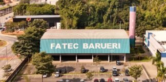 Vestibular Fatec Barueri 2026: inscrições abertas para cursos superiores gratuitos Fachada da unidade Fatec Barueri, destacando a oportunidade do vestibular para o segundo semestre de 2026